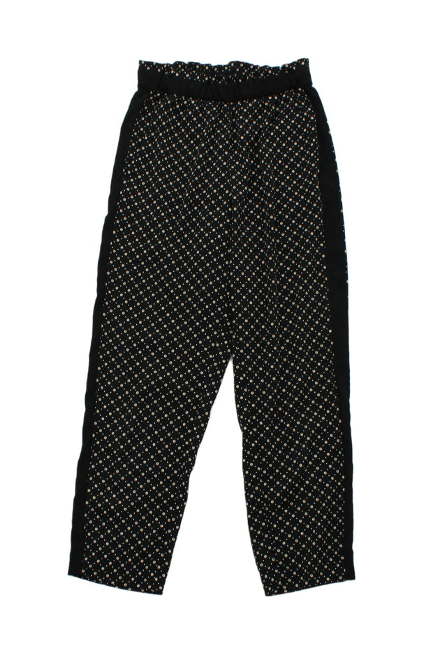 H&M Women's Trousers UK 8 Black 100% Polyester