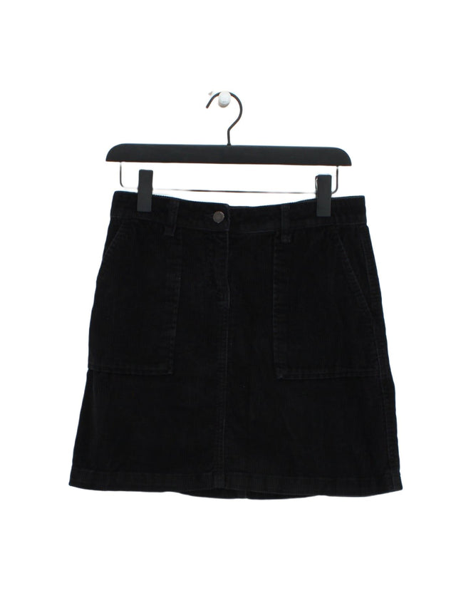 Next Women's Midi Skirt UK 8 Black 100% Cotton