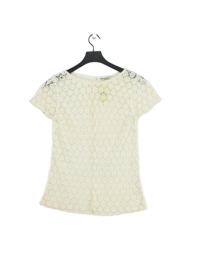 Jack Wills Women's T-Shirt UK 8 Tan 100% Cotton