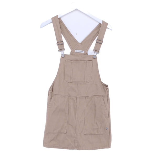 Pull&Bear Women's Midi Dress S Tan 100% Cotton