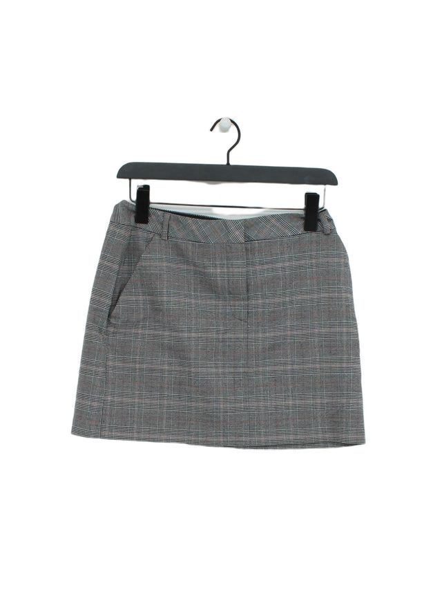 Miss Selfridge Women's Mini Skirt UK 10 Grey Polyester with Elastane, Viscose