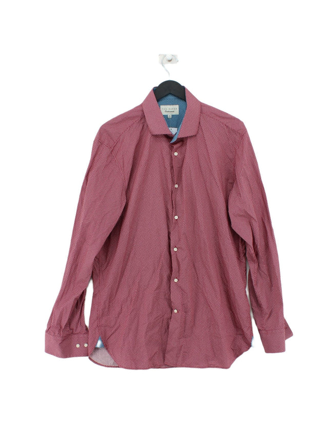 Ted Baker Men's Shirt Chest: 35 in Brown 100% Cotton