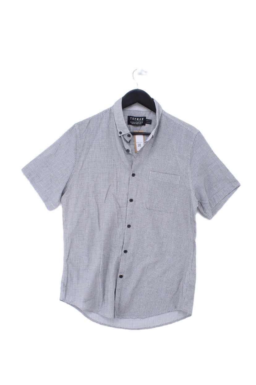 Topman Male Shirt Light Grey Size S Cotton