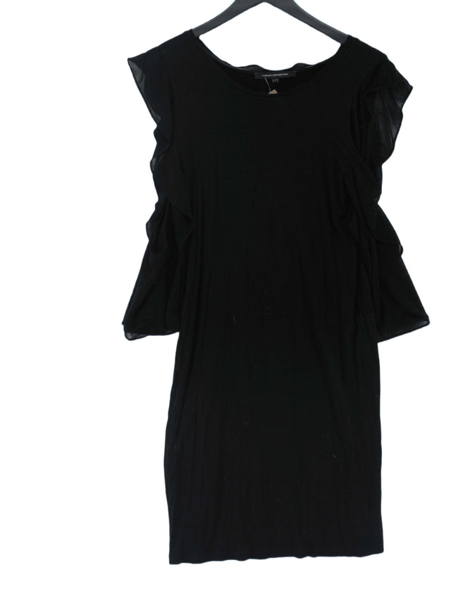 French Connection Women's Midi Dress UK 12 Black 100% Viscose