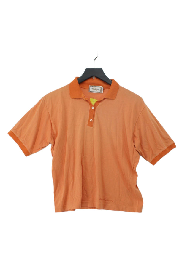 Thomas Burberry Women's Polo L Orange 100% Cotton