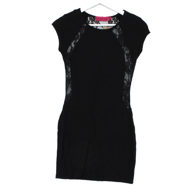 Boohoo Women's Mini Dress UK 8 Black Viscose with Other