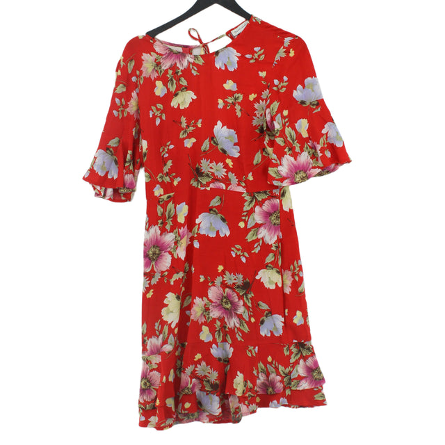 Warehouse Women's Mini Dress UK 10 Red 100% Viscose