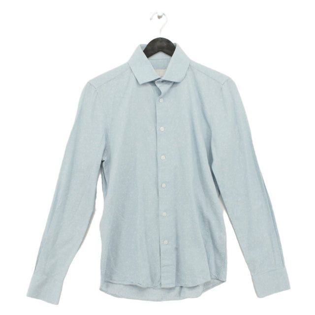 Topman Men's Shirt XS Blue Cotton with Lyocell Modal