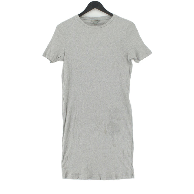 COS Women's Midi Dress S Grey 100% Cotton