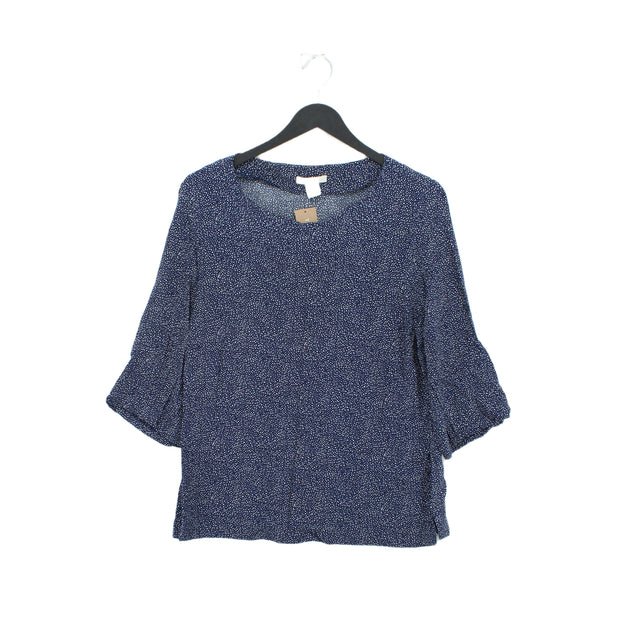 H&M Women's T-Shirt UK 10 Blue 100% Viscose