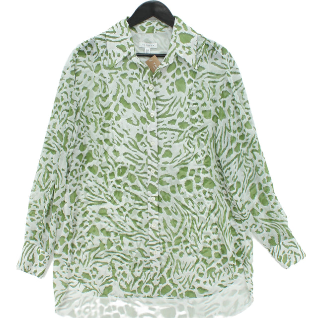 Topshop Women's Blouse UK 8 Green 100% Polyester