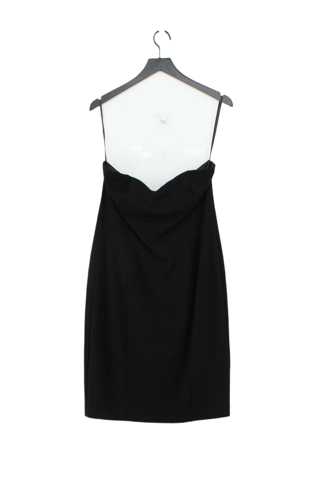 Monsoon Women's Midi Dress UK 14 Black Viscose with Nylon, Elastane, Polyester