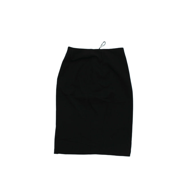 M&S Women's Midi Skirt UK 8 Black Polyester with Acrylic