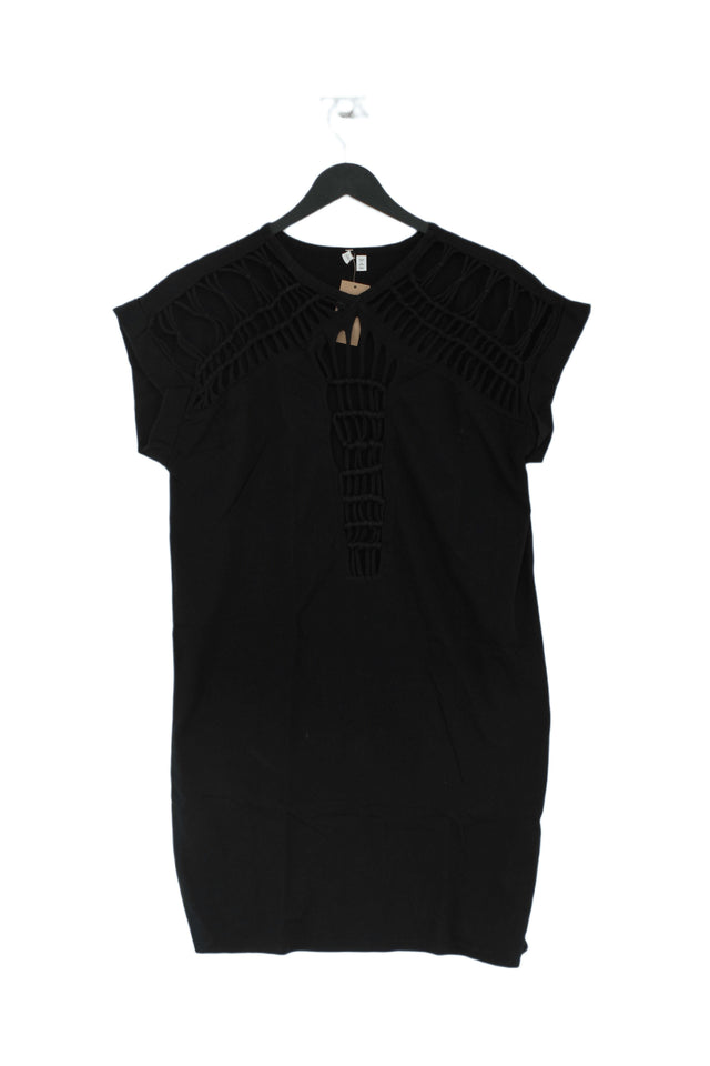 & Other Stories Women's Midi Dress UK 8 Black 100% Cotton