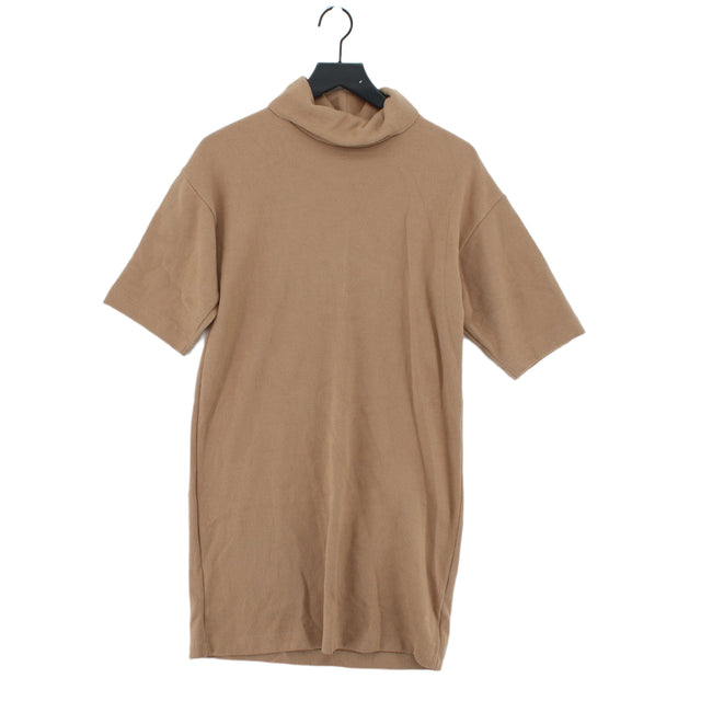 M&S Womens Midi Dress 10 Brown Blend - Polyester, Cotton