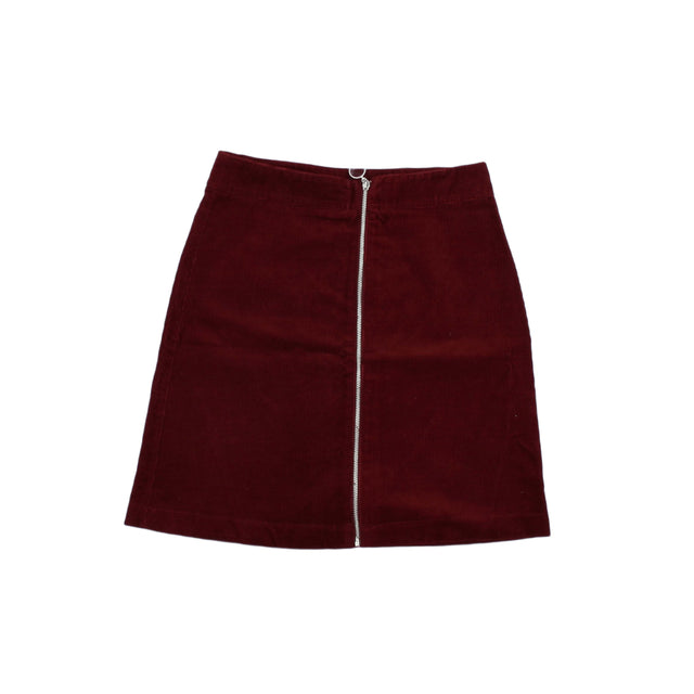 New Look Women's Mini Skirt UK 6 Red Cotton with Viscose