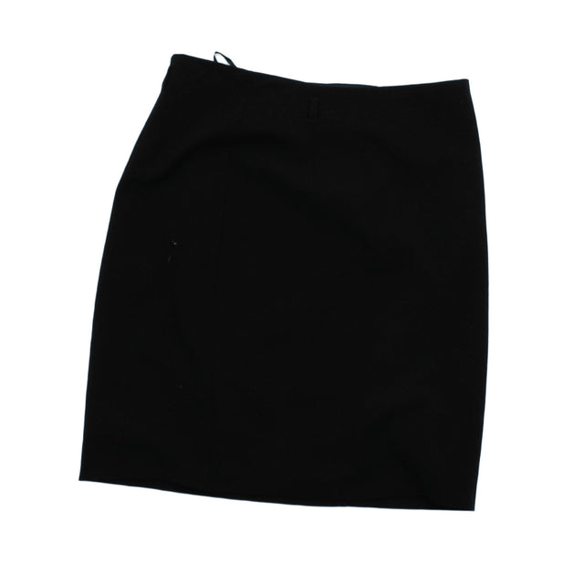 M&S Women's Midi Skirt UK 8 Black 100% Polyester