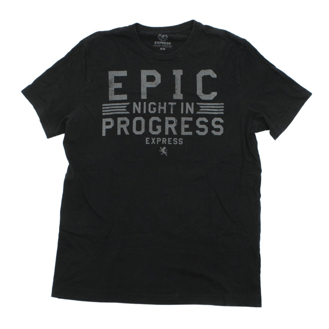 Express Men's T-Shirt M Black 100% Cotton
