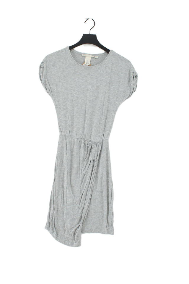 H&M Women's Midi Dress XS Grey Cotton with Elastane