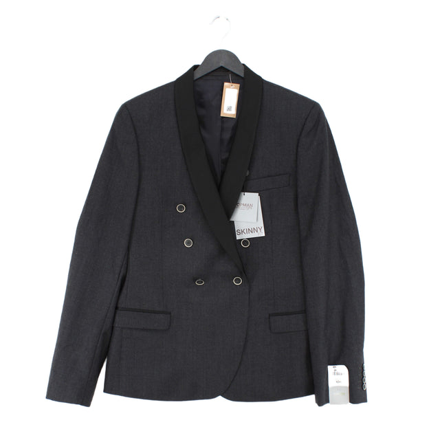 Topman Men's Blazer M Grey, Blend - Other