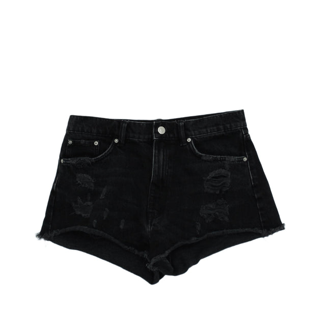 Zara Women's Shorts UK 10 Black 100% Cotton