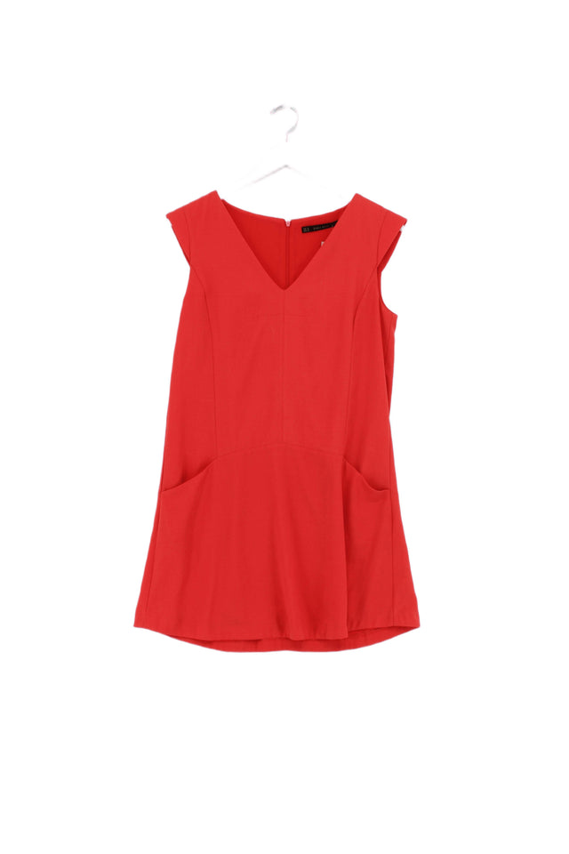 Zara Basic Women's Mini Dress M Red 100% Polyester