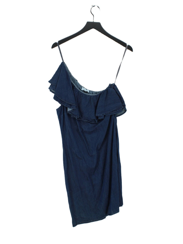 Warehouse Women's Mini Dress UK 10 Blue 100% Cotton
