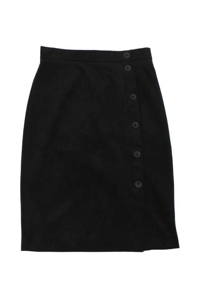 H&M Women's Midi Skirt UK 6 Black Polyester with Other