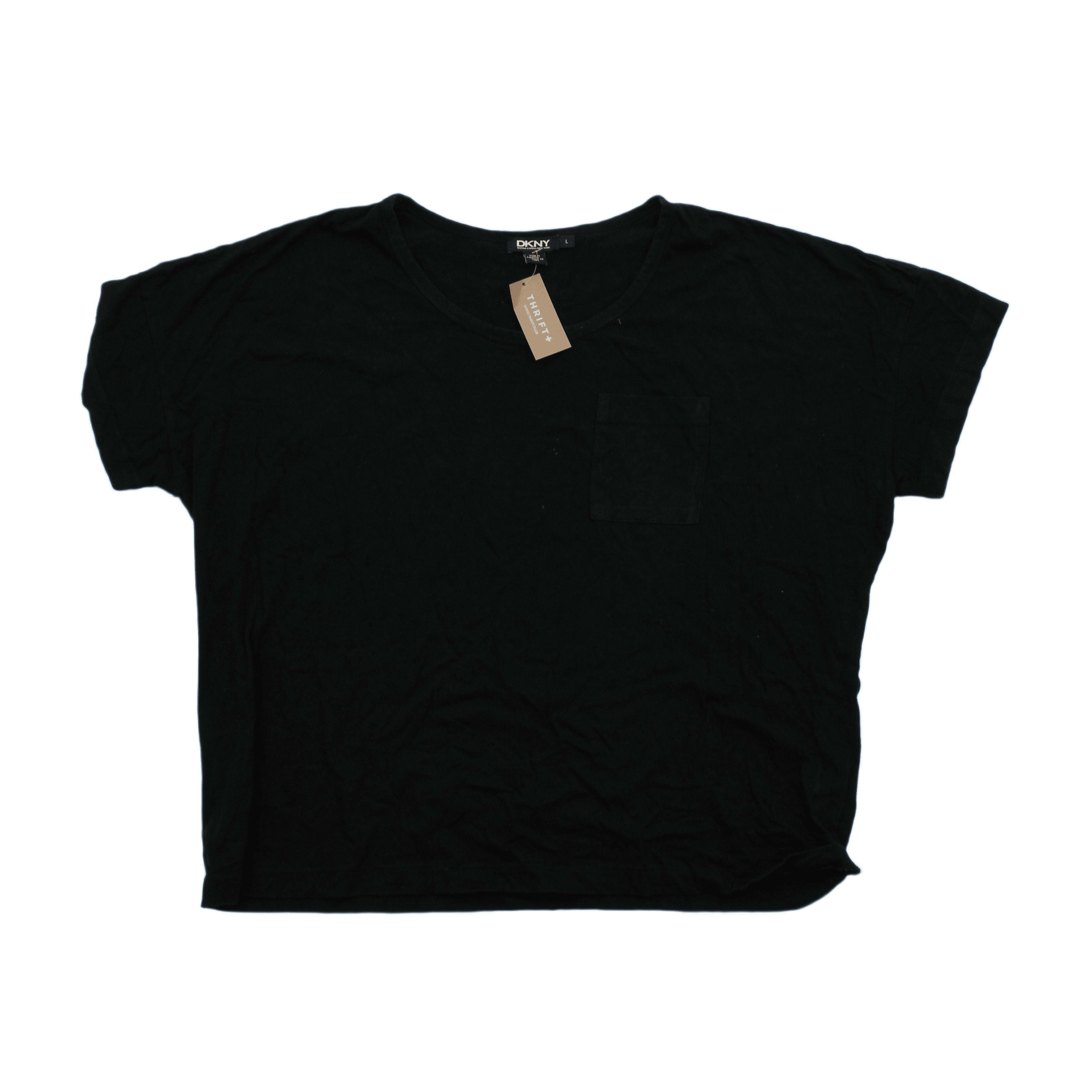 Dkny Men's T-Shirt L Black 100% Cotton