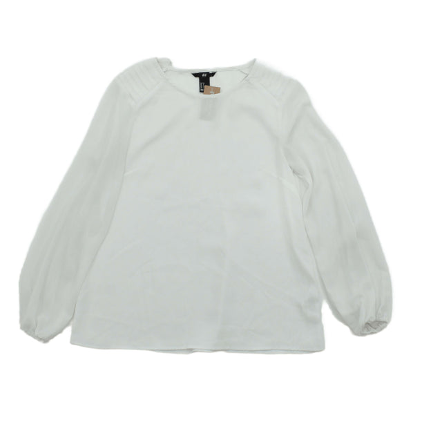 H&M Women's Top UK 6 White 100% Polyester