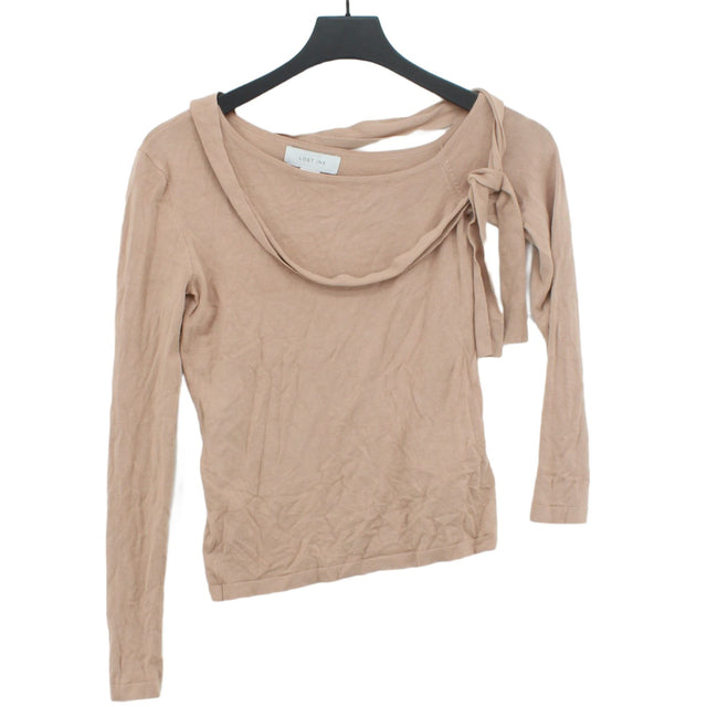 Lost Ink Women's Top UK 6 Tan Viscose with Polyamide
