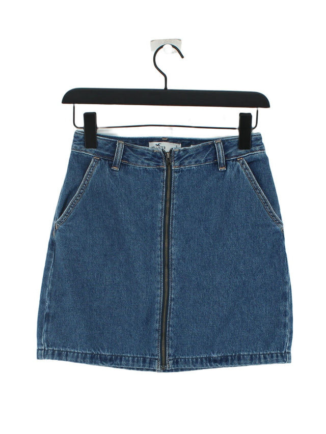 Hollister Women's Mini Skirt W 26 in Blue 100% Cotton