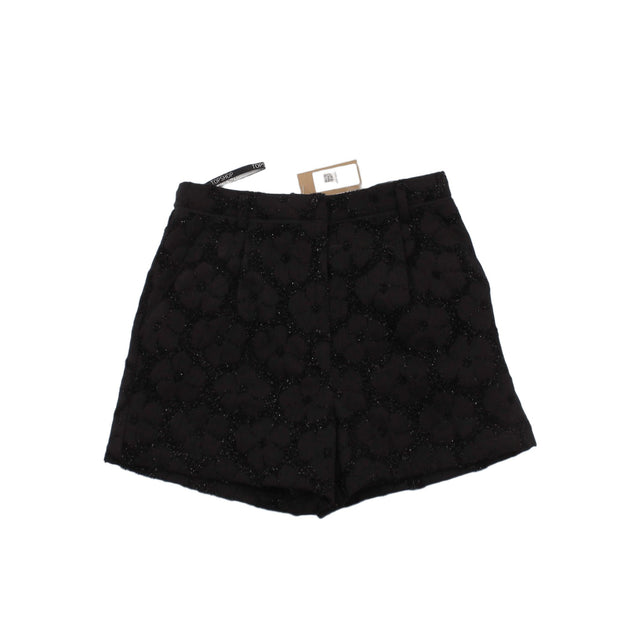 Topshop Women's Shorts UK 6 Black 100% Polyester