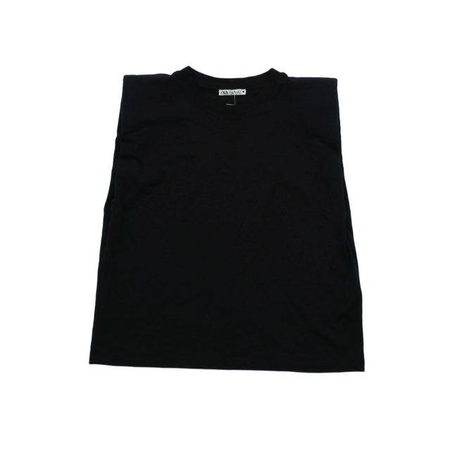 Zara Women's Top S Black 100% Cotton