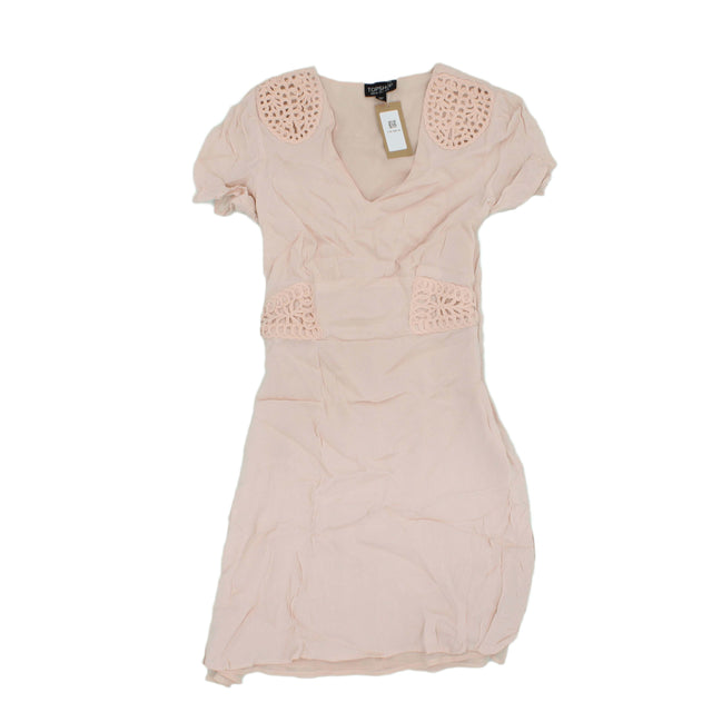 Topshop Women's Midi Dress UK 6 Pink 100% Viscose