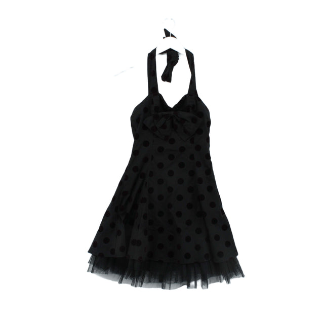 H&R Women's Mini Dress UK 8 Black 100% Cotton
