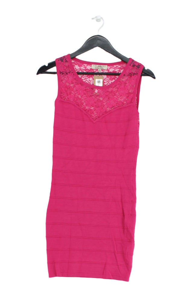 Urban Bliss Women's Midi Dress UK 10 Pink Viscose with Nylon
