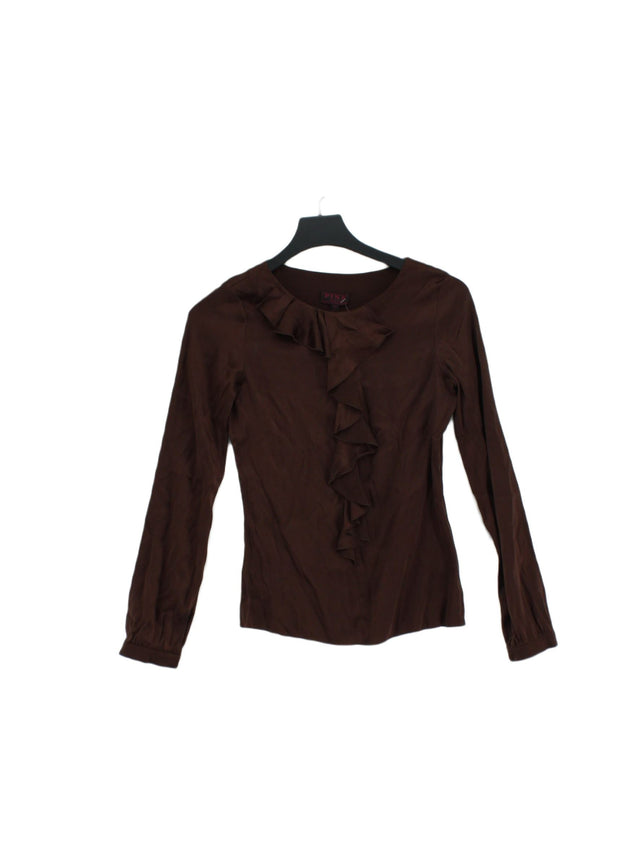 Thomas Pink Women's Blouse UK 4 Brown Silk with Elastane