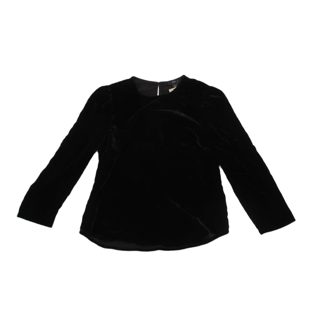 J. Crew Women's Top UK 4 Black Viscose with Other