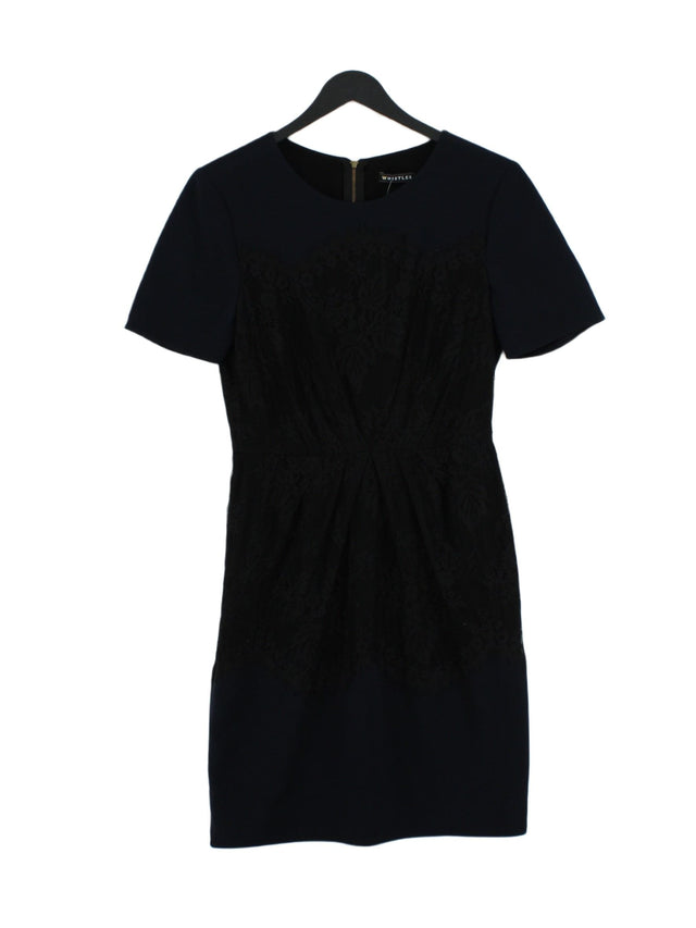 Whistles Women's Midi Dress UK 8 Blue Polyester with Elastane, Nylon