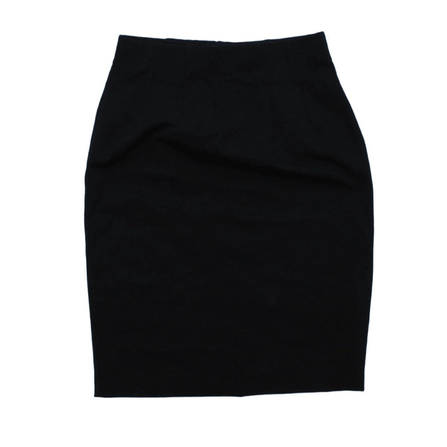 M&S Women's Midi Skirt UK 10 Black Viscose with Polyamide, Elastane, Spandex