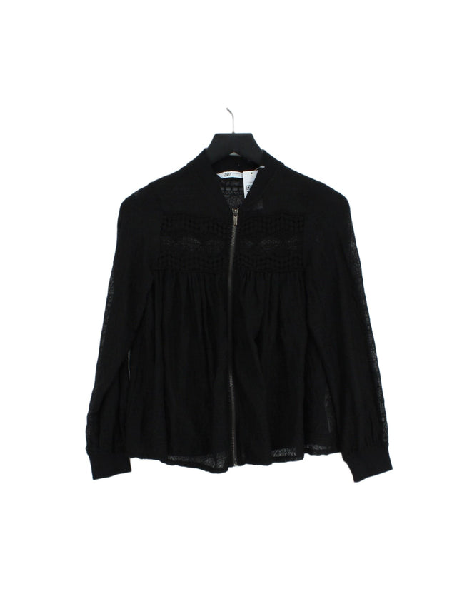 Zara Women's Cardigan XS Black 100% Cotton