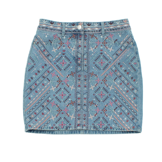 Next Women's Mini Skirt UK 10 Blue 100% Cotton
