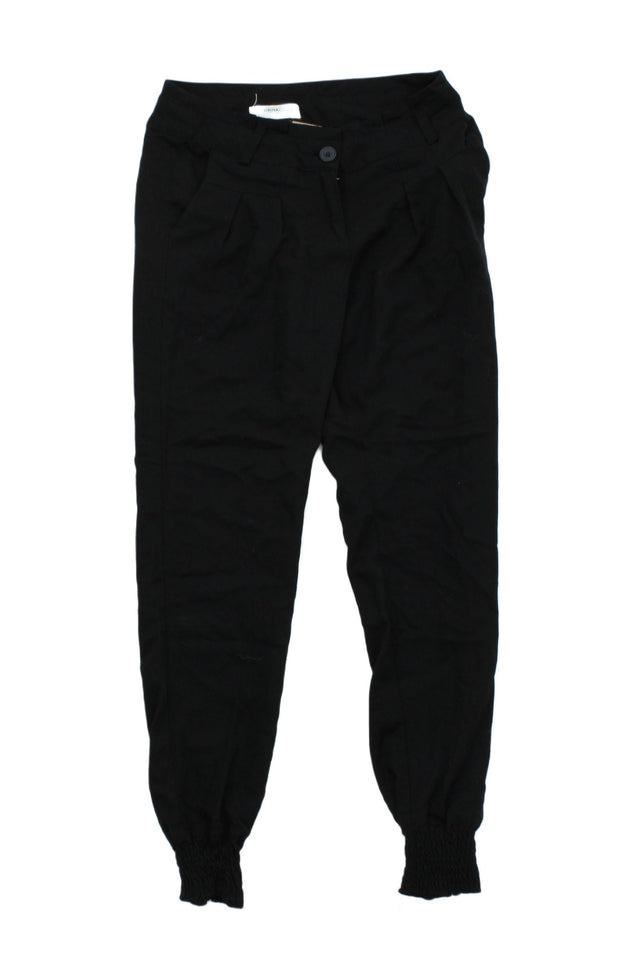 Bershka Women's Trousers UK 4 Black 100% Polyester