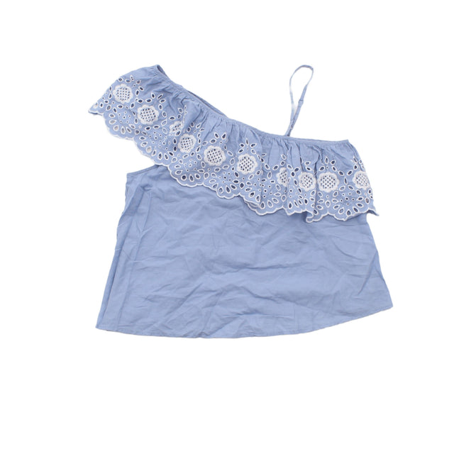 Miss Selfridge Women's Blouse UK 10 Blue 100% Cotton