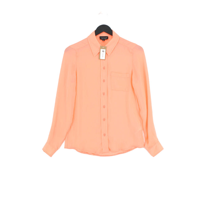 Topshop Women's T-Shirt UK 4 Orange 100% Polyester
