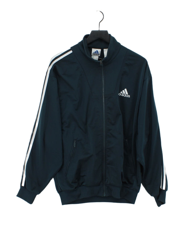 Adidas Men's Hoodie Chest: 42 in Blue 100% Polyester