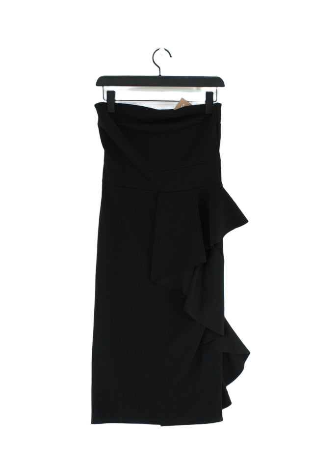 Quiz Women's Midi Dress UK 12 Black Polyester with Elastane