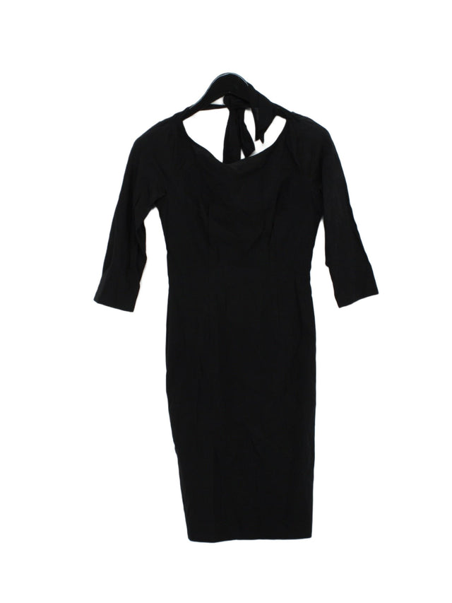 Collectif Women's Midi Dress M Black Polyester with Cotton, Nylon, Spandex