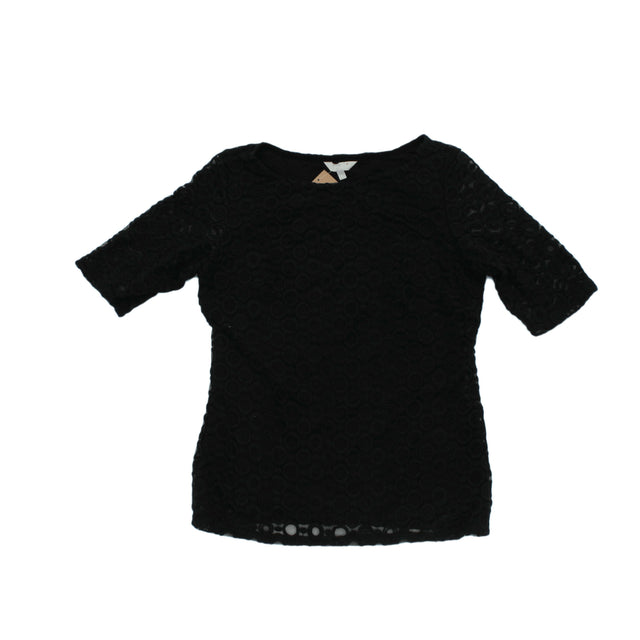 Per Una Women's Top UK 8 Black Cotton with Viscose, Elastane, Other